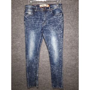 Huntington Beach Club Mens 32x32 Skinny Fit Stretch Denim Blue Acid Wash Jeans